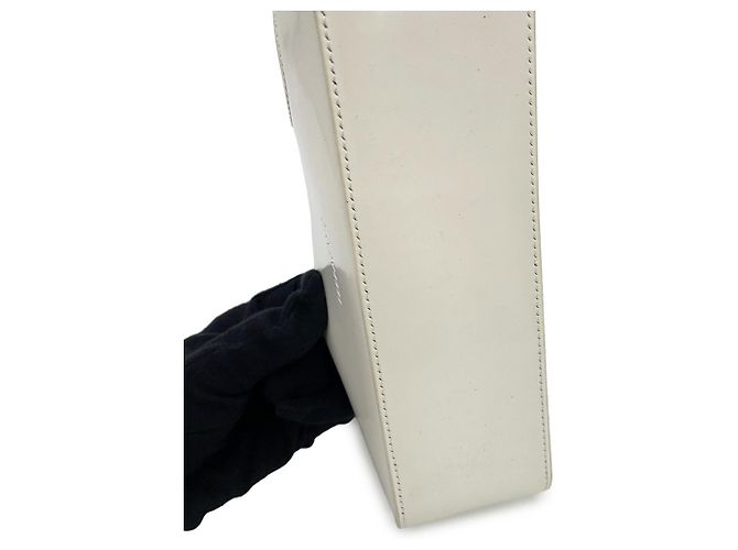 Bolsa de mão pequena em lona com recortes Salvatore Ferragamo Branco - vista 9
