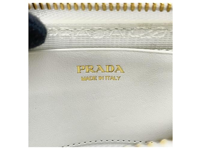 Prada Saffiano Triangle Mini Pouch Weiß - Ansicht 11