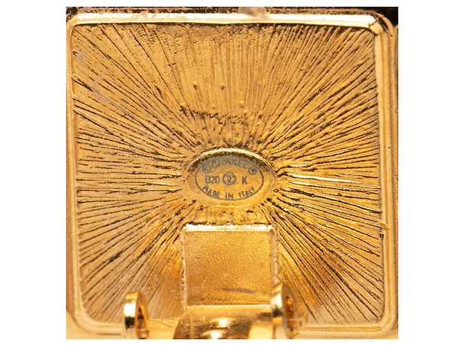 Chanel Coco Mark Clip-Ohrringe Schwarz Weiß Golden - Ansicht 3