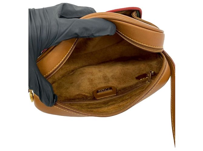 Borsa a tracolla in pelle Gucci Marrone - vista 10