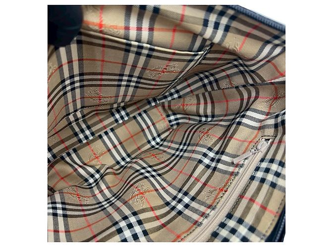 Borsa a tracolla in pelle e tela Burberry Nero - vista 10