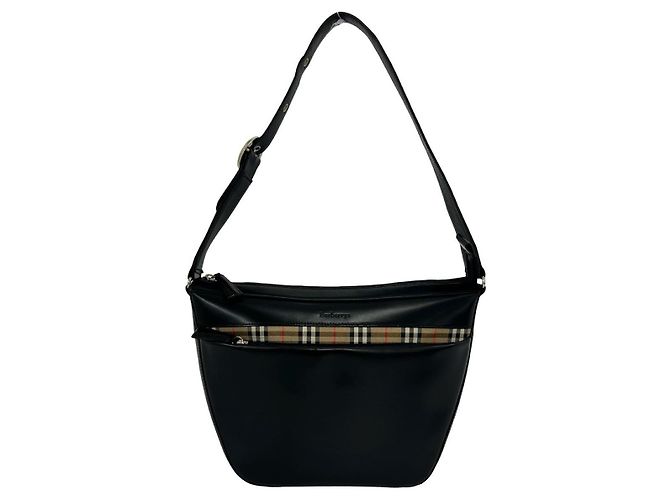 Borsa a tracolla in pelle e tela Burberry Nero - vista 2