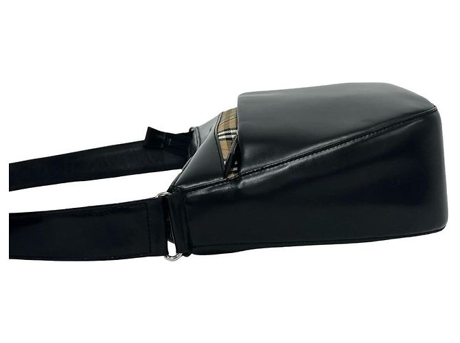 Borsa a tracolla in pelle e tela Burberry Nero - vista 6