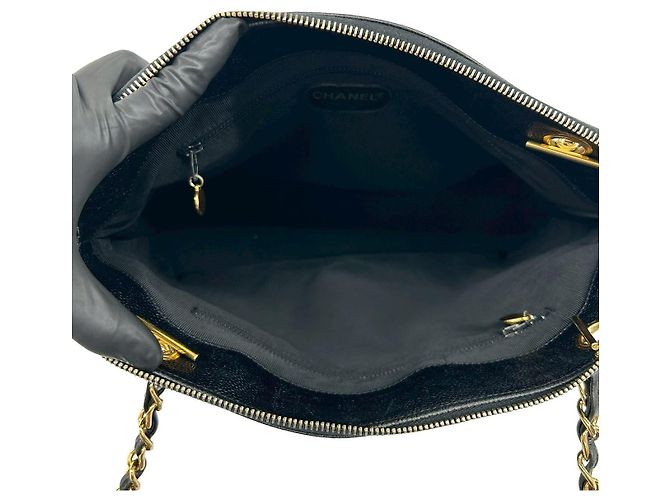 Borsa a tracolla in pelle con logo Chanel Classic Nero - vista 10