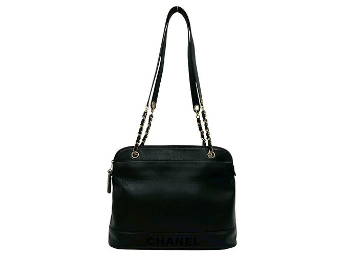 Borsa a tracolla in pelle con logo Chanel Classic Nero - vista 2