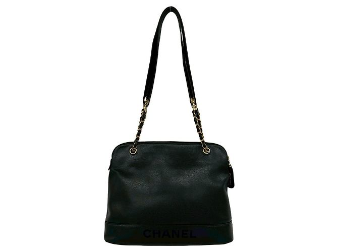 Borsa a tracolla in pelle con logo Chanel Classic Nero - vista 4