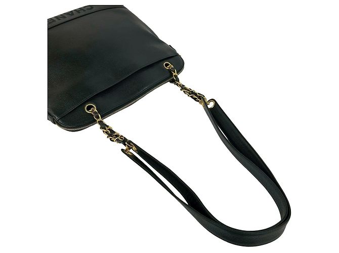 Borsa a tracolla in pelle con logo Chanel Classic Nero - vista 5