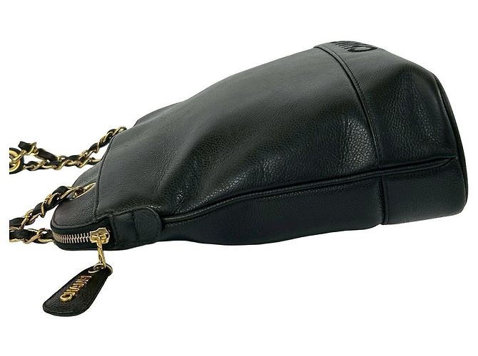 Borsa a tracolla in pelle con logo Chanel Classic Nero - vista 6