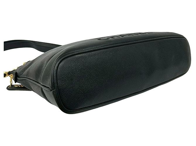 Borsa a tracolla in pelle con logo Chanel Classic Nero - vista 8