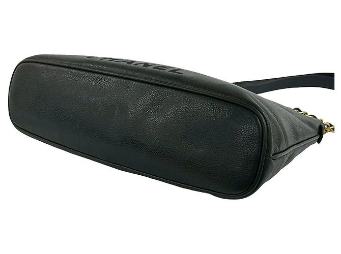 Borsa a tracolla in pelle con logo Chanel Classic Nero - vista 9