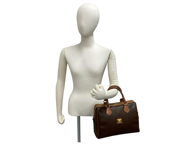 Céline Borsa a mano in pelle Macadam CELINE Marrone - vista 3