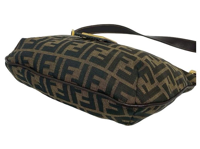 Fendi Zucca Canvas Leder Schultertasche Braun - Ansicht 9