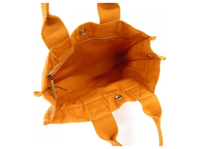 Hermès Hermes Deauville PM Canvas Tote Bag Orange - Ansicht 6