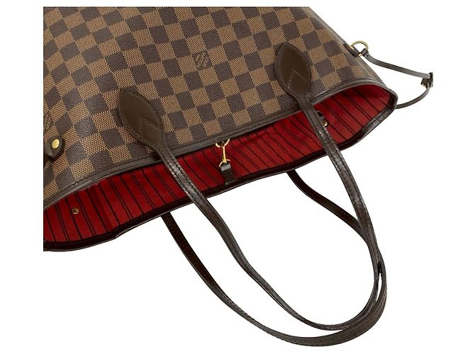 Borsa tote Louis Vuitton Neverfull Damier Marrone - vista 5