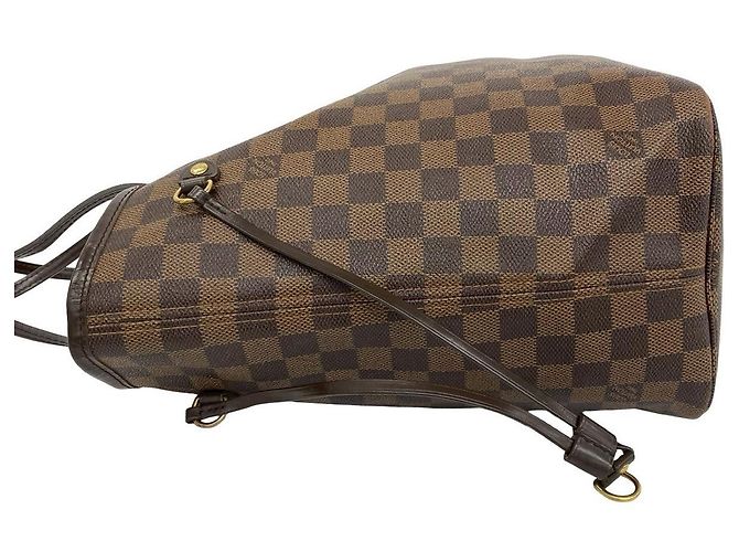 Borsa tote Louis Vuitton Neverfull Damier Marrone - vista 6