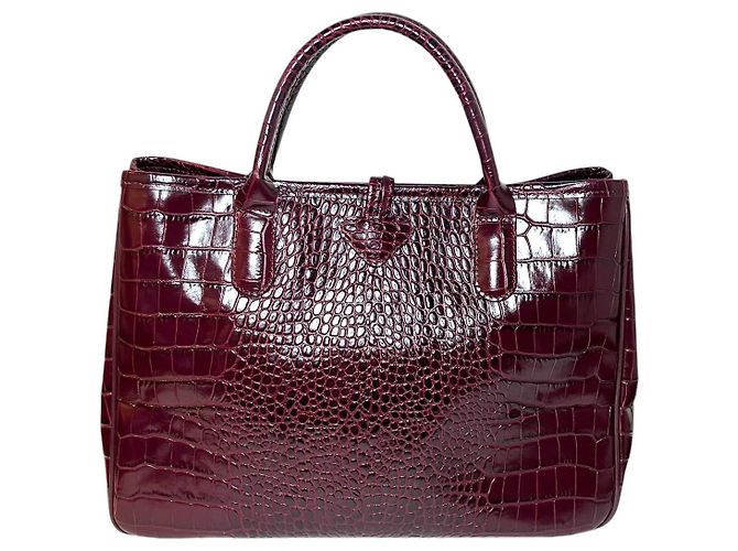Borsa a mano Longchamp Roseau in pelle goffrata - vista 2
