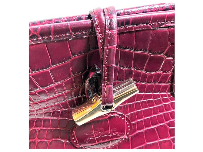 Borsa a mano Longchamp Roseau in pelle goffrata - vista 8