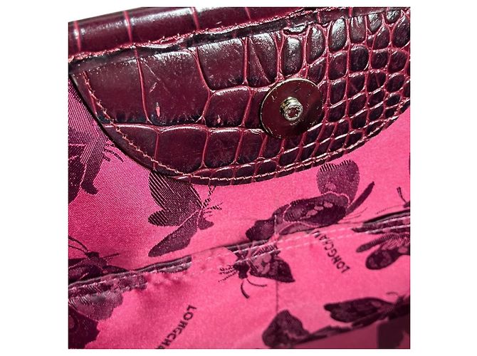 Borsa a mano Longchamp Roseau in pelle goffrata - vista 9