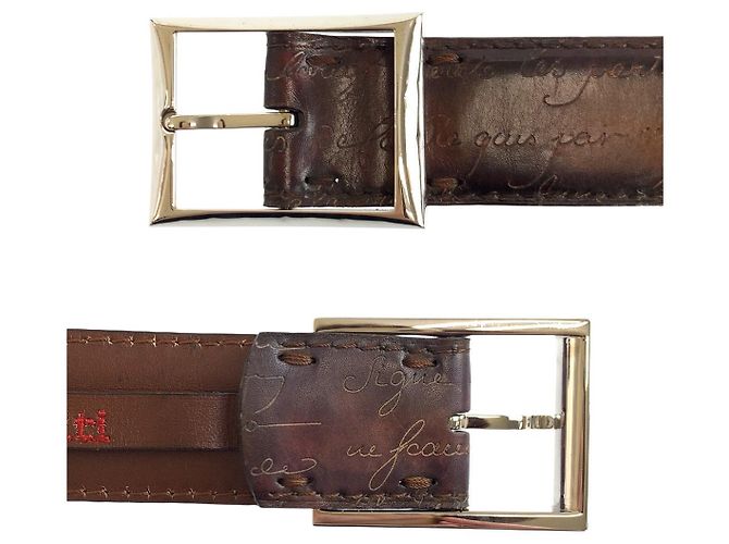Berluti Calligraphy Ledergürtel Braun - Ansicht 4