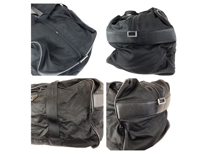Borsa Boston Tessuto Saffiano Prada Nero - vista 5