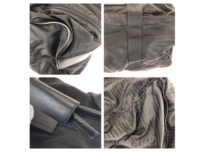 Borsa Boston Tessuto Saffiano Prada Nero - vista 6