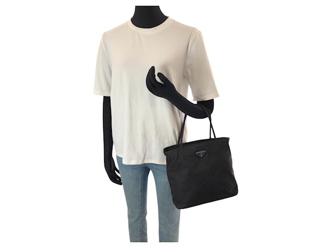 Bolsa Tote de Nylon Tessuto Prada Preto - vista 7