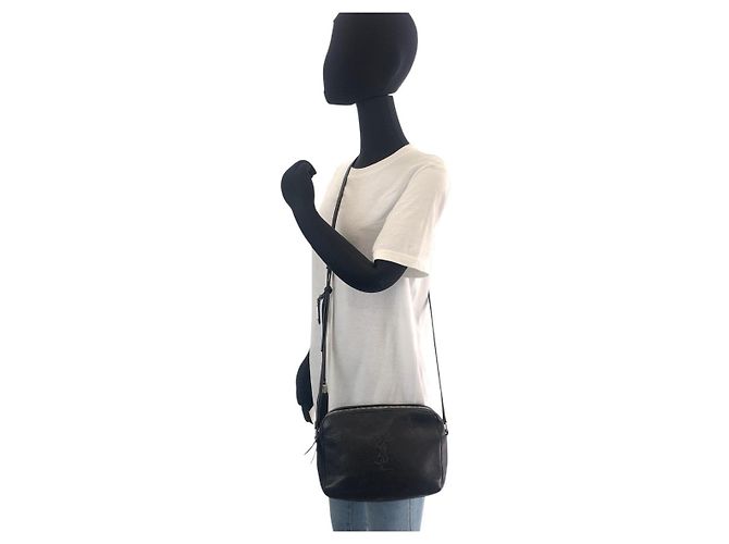 Yves Saint Laurent Bolsa de ombro em couro Saint Laurent Paris Preto - vista 8