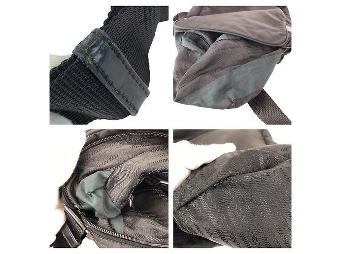 Bolsa de ombro em nylon Tessuto Prada Preto - vista 6