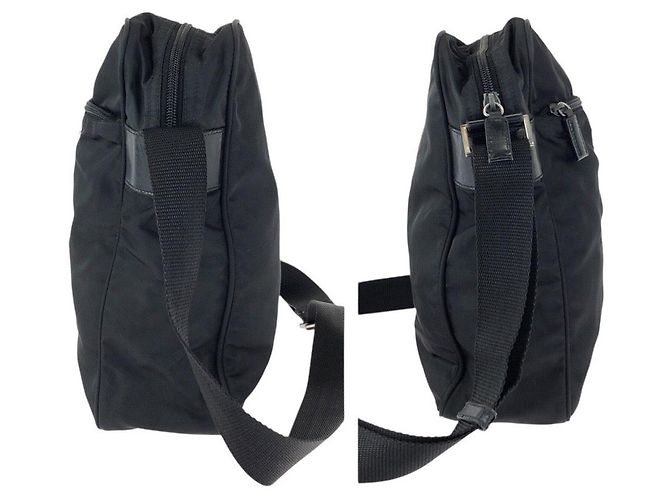 Bolsa de ombro em nylon Tessuto Prada Preto - vista 8
