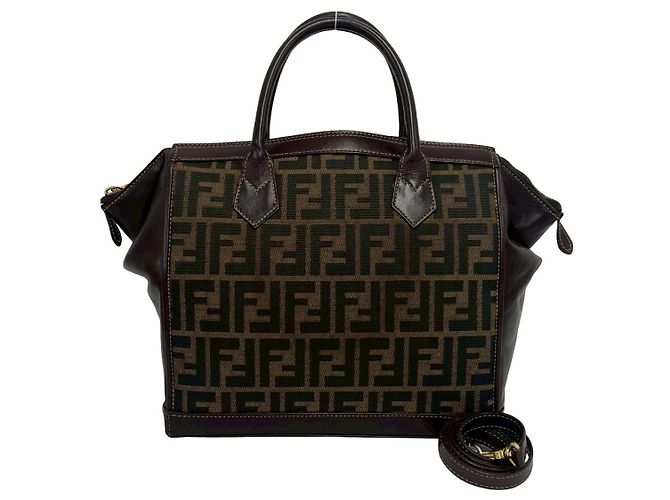Fendi Zucca Canvas 2way Schultertasche Braun - Ansicht 2