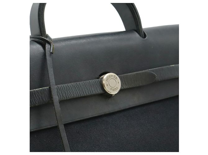 Hermès Hermes Herbag Ad PM Toile Officier Leather 2way Backpack Nero - vista 6