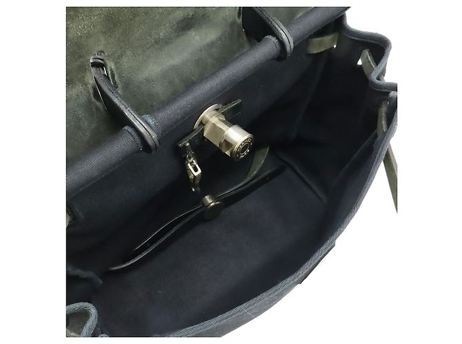 Hermès Hermes Herbag Ad PM Toile Officier Leather 2way Backpack Nero - vista 8