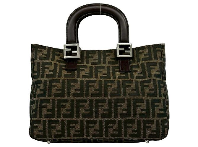 Fendi Zucca Canvas Leder Handtasche Braun - Ansicht 2