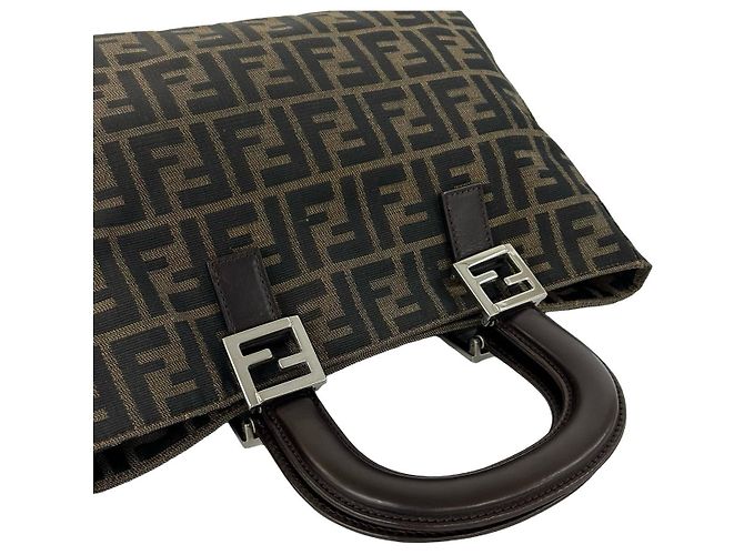 Fendi Zucca Canvas Leder Handtasche Braun - Ansicht 5