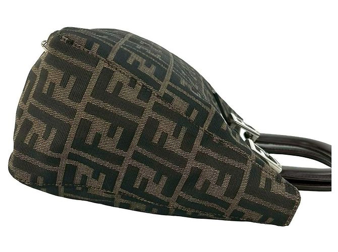 Fendi Zucca Canvas Leder Handtasche Braun - Ansicht 7