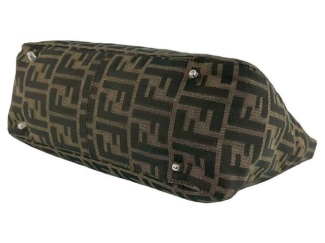 Fendi Zucca Canvas Leder Handtasche Braun - Ansicht 9