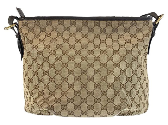 Gucci GG Canvas Leder Schultertasche Braun - Ansicht 2