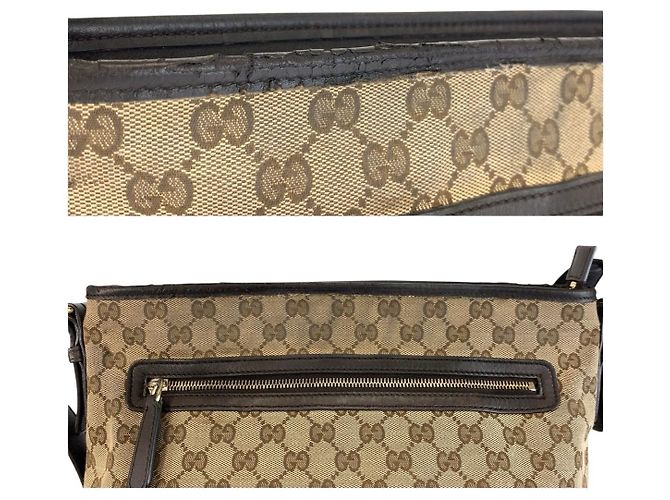 Gucci GG Canvas Leder Schultertasche Braun - Ansicht 5