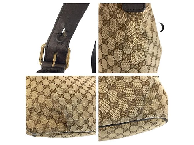 Gucci GG Canvas Leder Schultertasche Braun - Ansicht 7