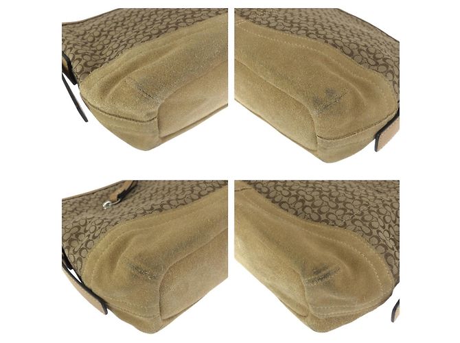 Bolso de hombro COACH en piel y lona Signature Mini Castaño Beige - vista 3