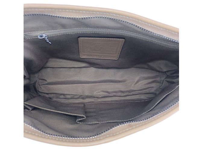 Bolso de hombro COACH en piel y lona Signature Mini Castaño Beige - vista 9