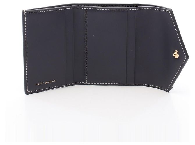 Tory Burch T Monogram Leder Trifold Wallet Blau - Ansicht 3