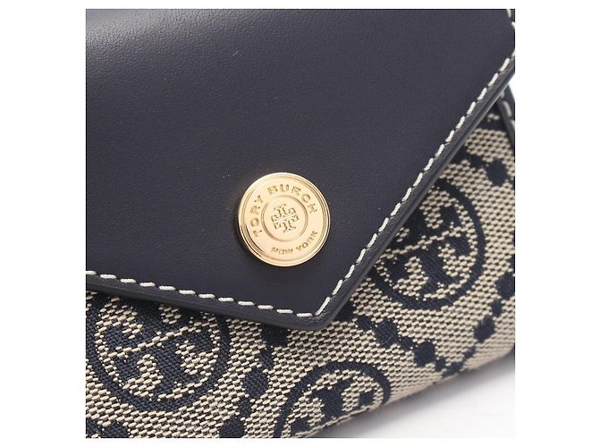 Tory Burch T Monogram Leder Trifold Wallet Blau - Ansicht 6