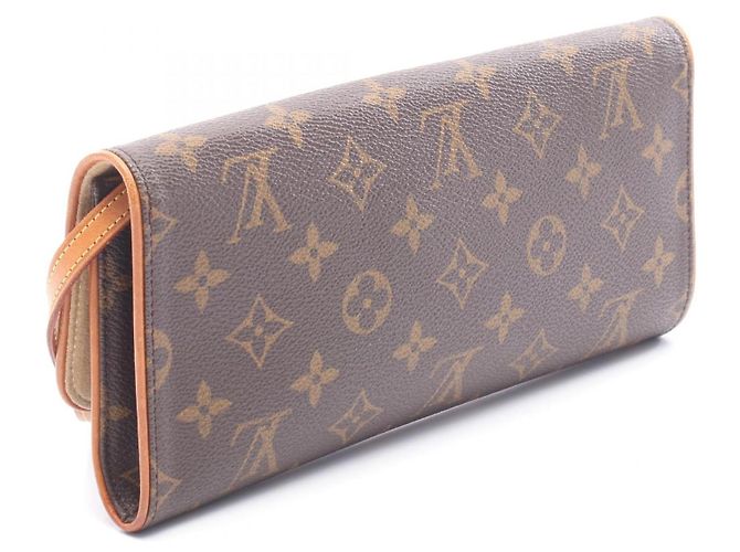 Pochette Twin GM Louis Vuitton Monogram Coated Canvas Borsa a Spalla Marrone - vista 2