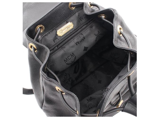 MCM Black Leather Backpack - view 3