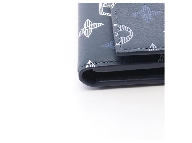 Louis Vuitton Victor Wallet Monogram Shadow Tri Fold Wallet Blue - view 8