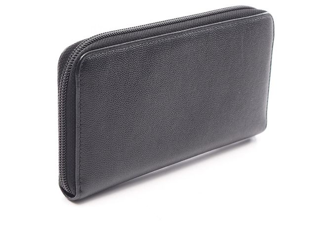 Portafoglio lungo con zip in pelle Caviar Chanel Nero - vista 2