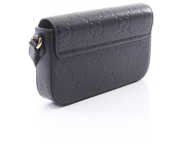 Borsa a tracolla Gucci GG Super Mini in pelle Nero - vista 2