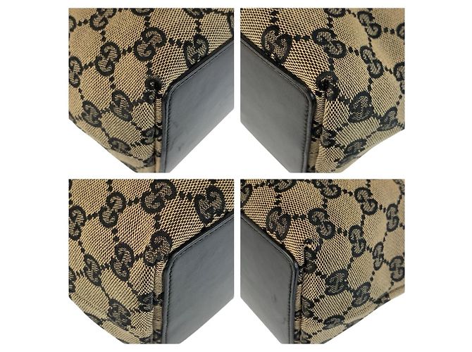 Gucci GG Canvas Leder Tote Bag Schwarz - Ansicht 4