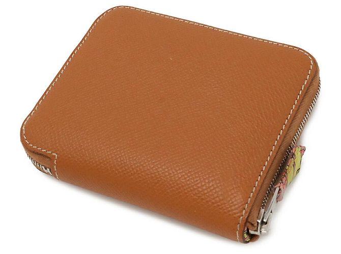Hermès Portafoglio compatto in seta Azap Hermes Marrone - vista 2